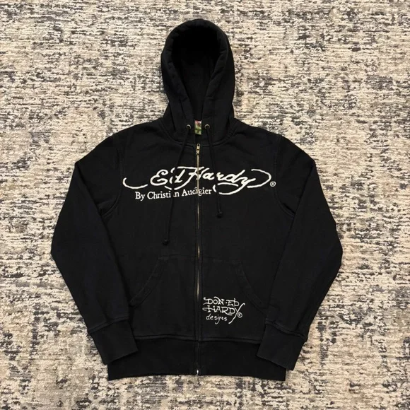 Vintage Ed Hardy Christian Audigier Hoody Zip Men's Small